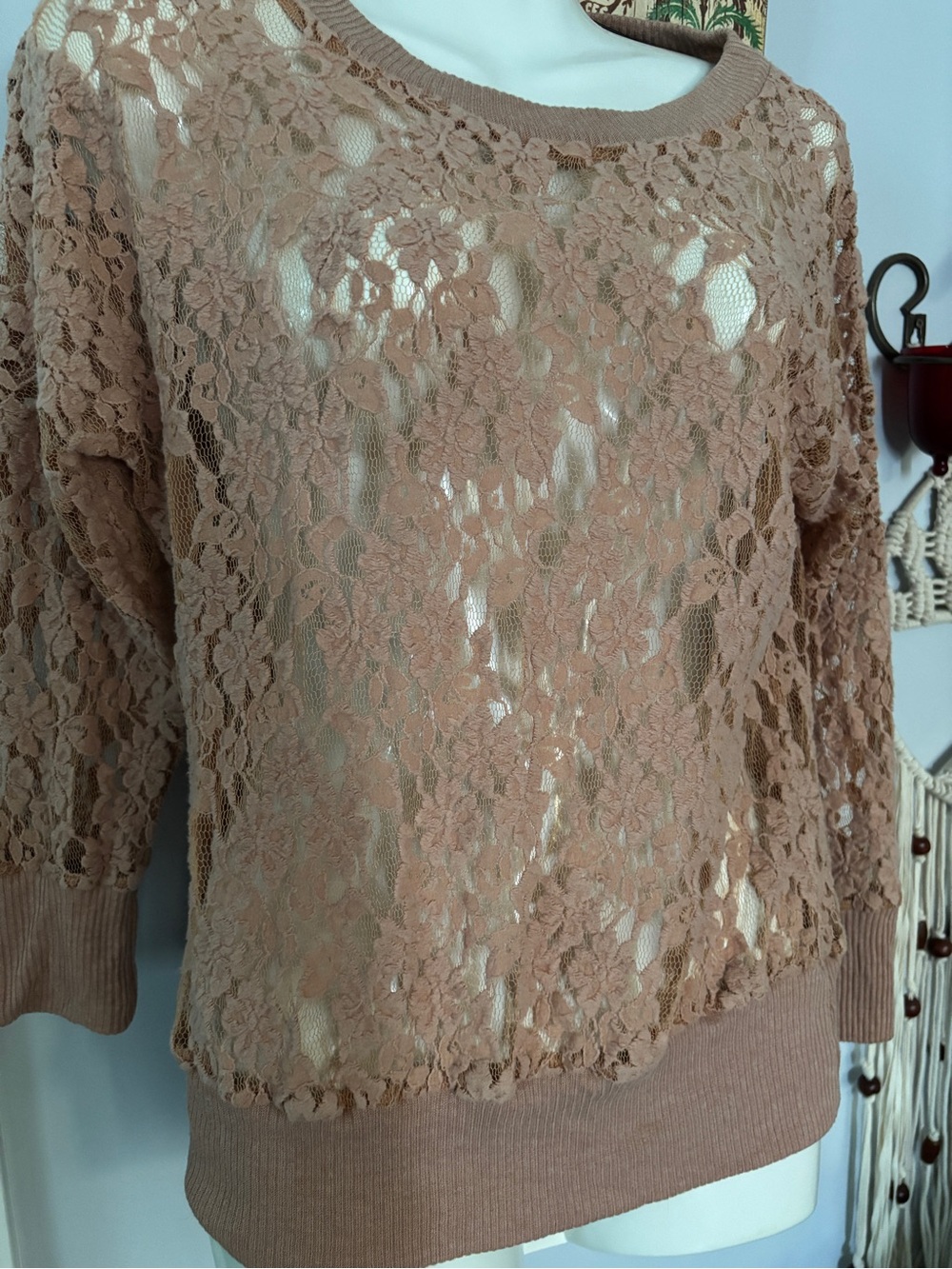 Lily White lace long sleeve top